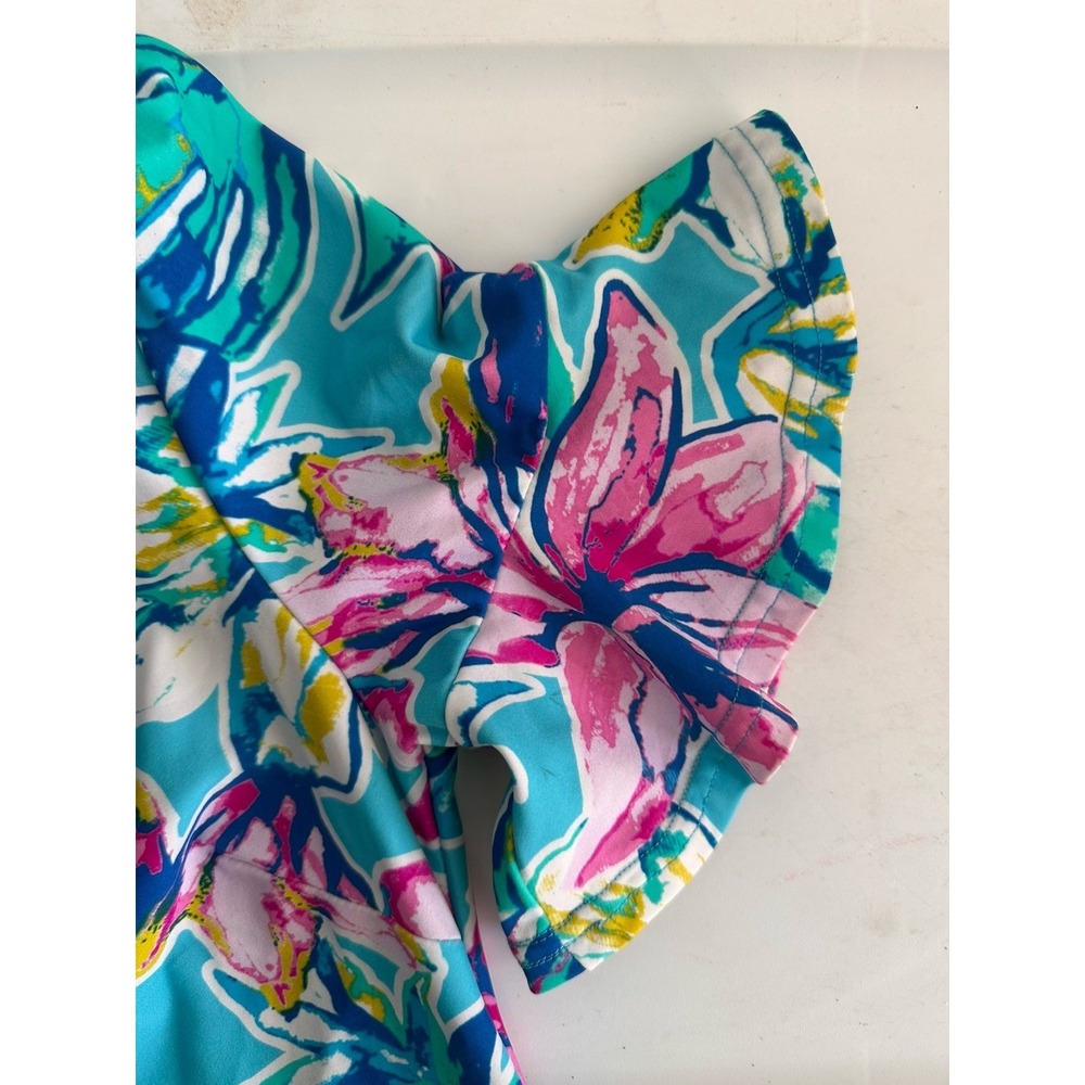 Aryeh Shift Dress Womens M Blue Pink Floral Preppy Resort Bright Colors Beach - Picture 6 of 10